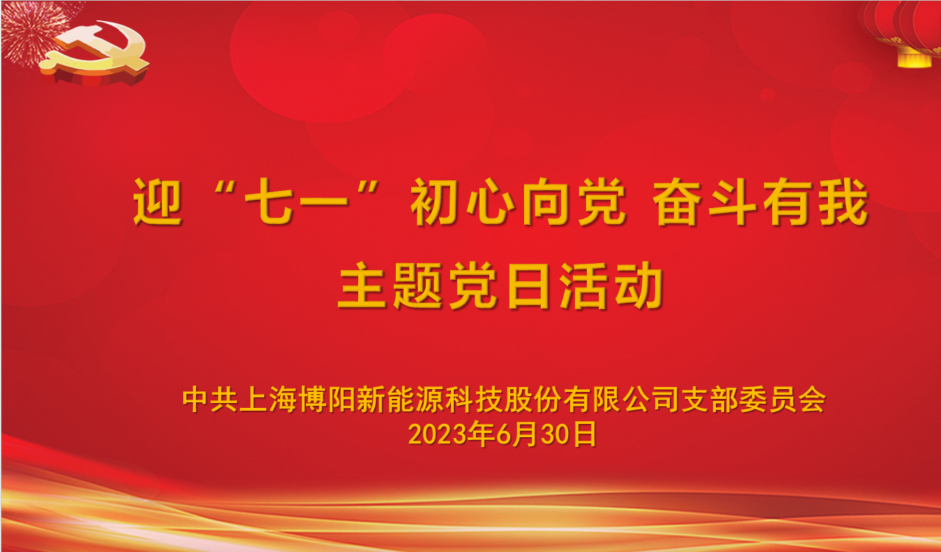 博阳新能党支部组织开展“迎‘七一’,初心向党,奋斗有我”主题党日活动 博阳新能党支部组织开展“迎‘七一’,初心向党,奋斗有我”主题党日活动